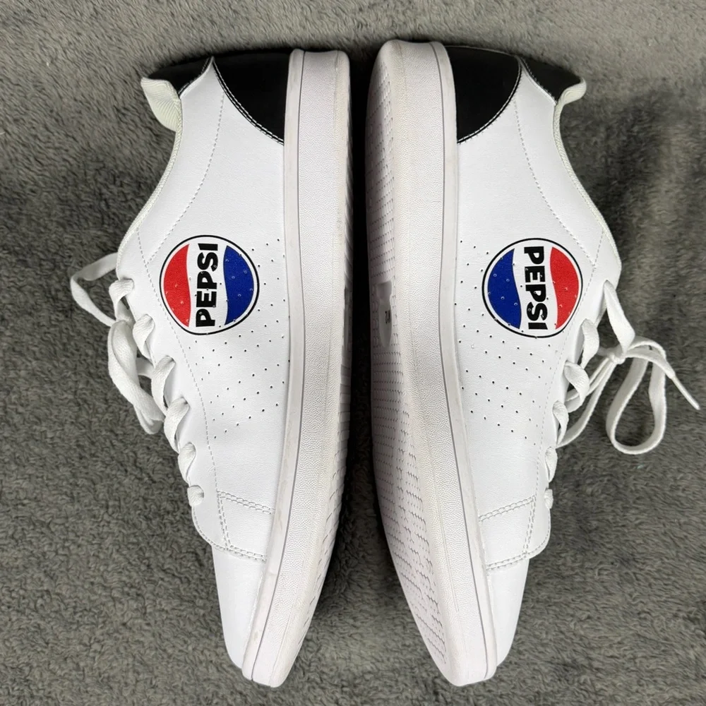 PEPSI Shoes Men’s 12 White Sneakers Lace Up Casual Athletic Retro Tennis Logo - Picture 8 of 12